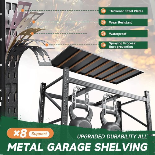 Letaya Heavy Duty 3000LBS Storage Shelves - 4 Tier Adjustable Utility Rack for Garage & Warehouse | Black 48" W x 24" D x 70" H