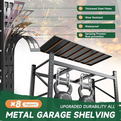 Letaya Heavy Duty 3000LBS Storage Shelves - 4 Tier Adjustable Utility Rack for Garage & Warehouse | Black 48" W x 24" D x 70" H