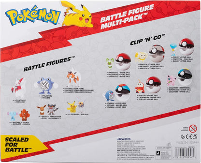 Pokemon Battle Figures 8-Pack - Includes Six 2-Inch & Two 3-Inch Collectible Figures | Pikachu & More