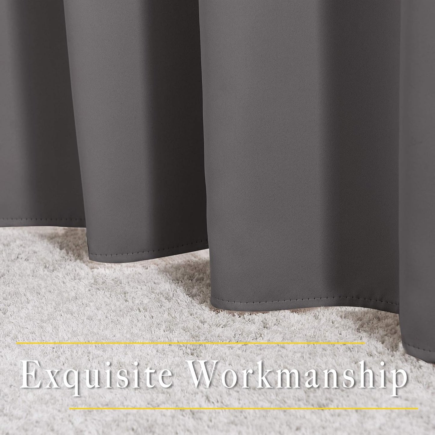NICETOWN Gray Blackout Curtains - 84-Inch Thermal Drapes for Room Darkening | 2 Panels (W52 x L84)