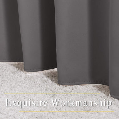 NICETOWN Gray Blackout Curtains - 84-Inch Thermal Drapes for Room Darkening | 2 Panels (W52 x L84)