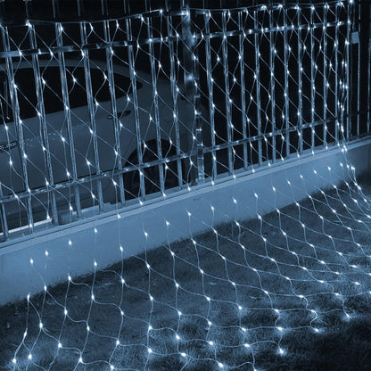 Dazzle Bright 360 LED Net Lights - 12FT x 5FT Waterproof String Lights with 8 Modes | Indoor Outdoor Christmas Decor (White)