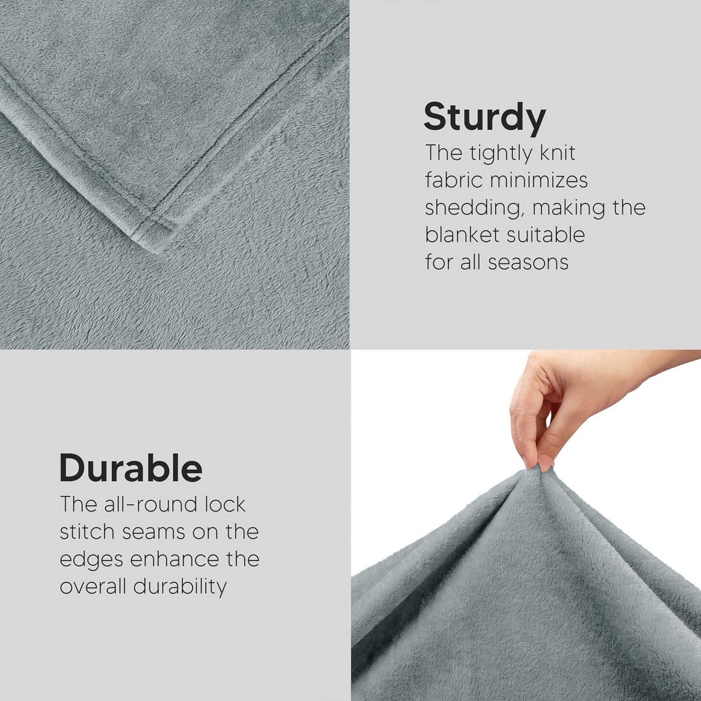 Utopia Bedding Fleece Blanket - Luxury Soft Microfiber Throw in Ash Grey | 50x60 Inch, Anti-Static 300GSM