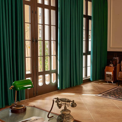 Hunter Green Pinch Pleated Blackout Curtains 52x63 in - Thermal Insulated Panel, Single 1 Pack (Variation: Green 52"W x 63"L)