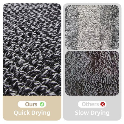 TYUU Black and White Bathroom Rugs, Waffle Runner Rug Bathroom Non Slip Washable Long Super Absorbent Quick Dry Boho Farmhouse Bath Decor, 60"x24" Black and White