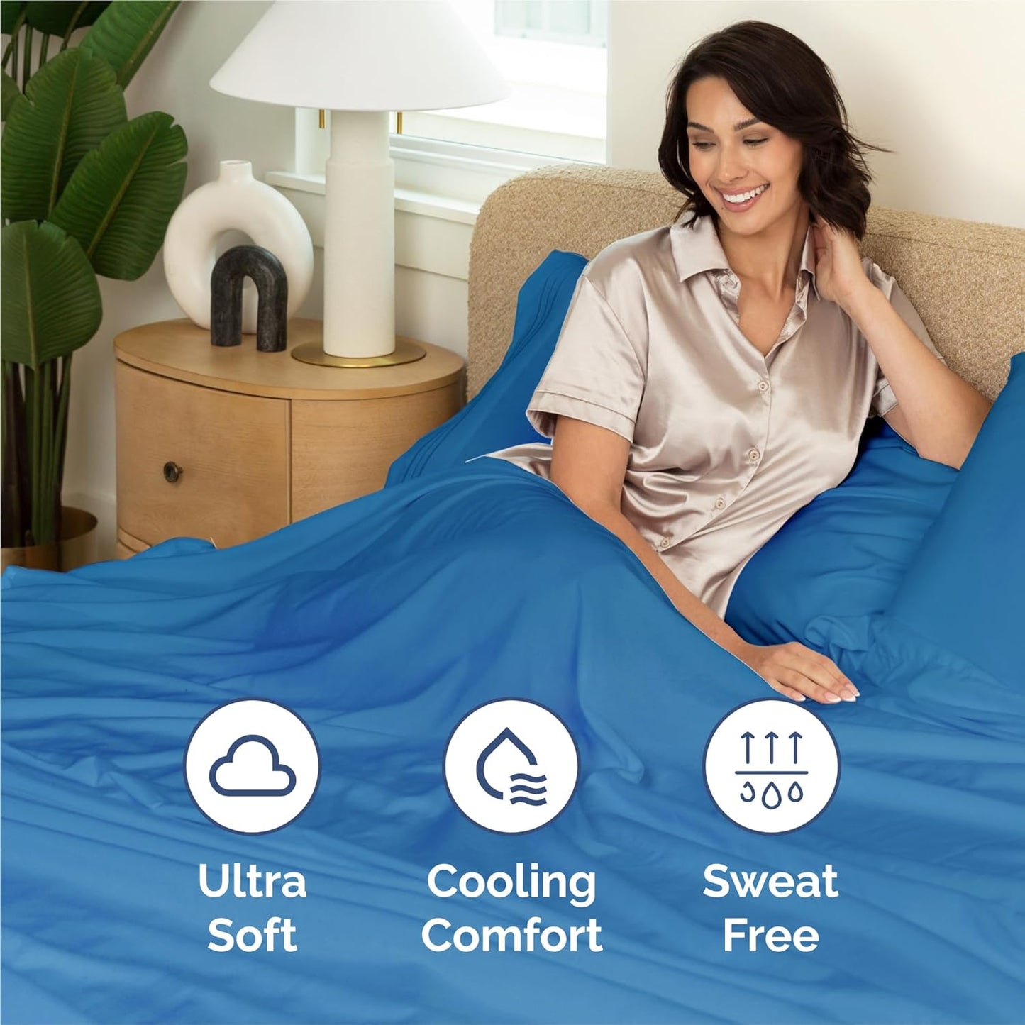 Royal Blue Split King Size 5-Piece Sheet Set | Comfy, Breathable & Cooling Hotel Luxury Bedding