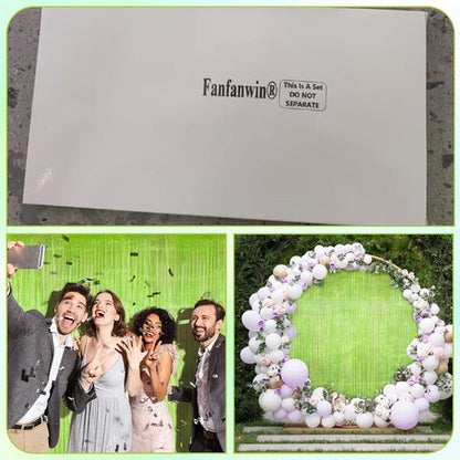 Fanfanwin Neon Green Streamers - 2 Pcs Foil Fringe Tinsel Backdrop Curtains for Parties | 3.28 x 8.2 ft