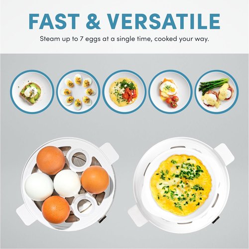 AROMA® Electric Egg Cooker - Easy Steaming & Poaching | XL Capacity for 7 Eggs