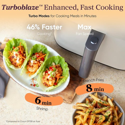 Cosori 9-in-1 TurboBlaze Air Fryer - Smart Control, 6 Qt, Precise Heating, Cream Finish
