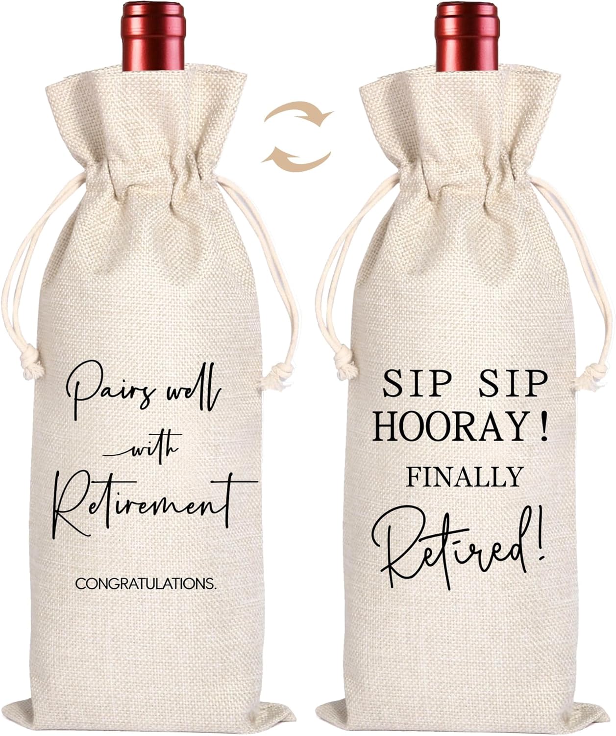Retirement Gift Wine Bag, Best Retirement Gifts Farewell Leaving Gifts for Teacher Coworker Friend Colleagues Nurse Boss Retirees Work,Pairs Well With Retirement (Beige03)