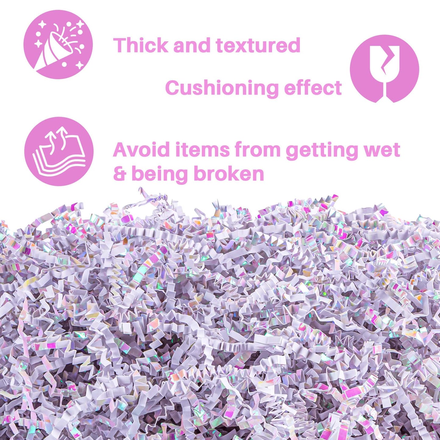 Sukh Diamond White Crinkle Paper Filler - Shredded Crinkle Cut Paper for Gift Baskets & Boxes, Protective Ornament Stuffing Grass for Wedding, Christmas, Valentine's Day, Birthday, Easter, Beauty 5OZ