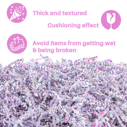 Sukh Diamond White Crinkle Paper Filler - Shredded Crinkle Cut Paper for Gift Baskets & Boxes, Protective Ornament Stuffing Grass for Wedding, Christmas, Valentine's Day, Birthday, Easter, Beauty 5OZ