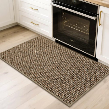 BEQHAUSE 20"x32" Entryway Rug Indoor Door Mat Non-Slip Washable, Hallway Rugs Absorbent & Stain Resist Hall Carpet Runner Rugs for Entryway, Front Door Floor Mats Laundry Room Rugs for Entry, Taupe