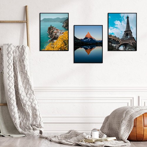 Giftgarden 12x16 Picture Frame Black, Fit 30x40cm Diamond Painting Art, 16x12 Thin Poster Photo Frame for Wall Display, Single