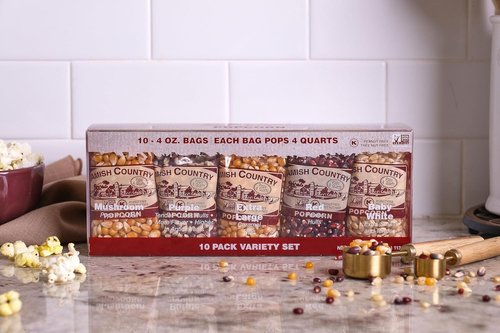 Amish Country Popcorn - 4 Ounce Variety Kernel Gift Set | Non-GMO, Gluten-Free, 10 Assorted Packs