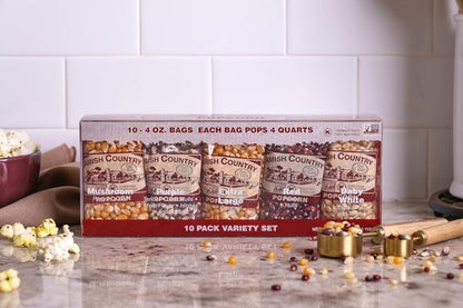 Amish Country Popcorn - 4 Ounce Variety Kernel Gift Set | Non-GMO, Gluten-Free, 10 Assorted Packs