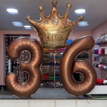 Coffee Brown Number 8 Balloon - 40 Inch Dark Brown Birthday Decoration for Boys & Girls