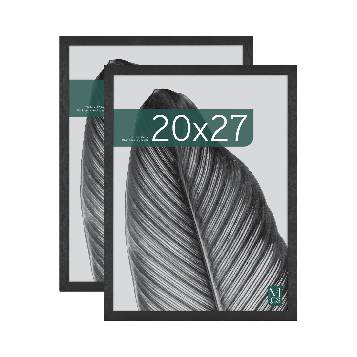 MCS Studio Gallery 20x27 Poster Frame Black Woodgrain, Vertical & Horizontal Wall Hanging Large Picture Frame for Photos, Posters & Art Prints (2-Pack)