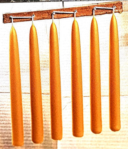 6 Pairs Beeswax Taper Candles - Early American Hand Dipped, 3/4" x 6" (12 Candles) + Tea Lights – Honeyflow Farm