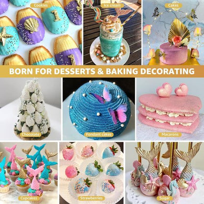 Edible Glitter - Gold Drink Glitter Dust for Food, Cupcakes, Cookies & Beverages | Kosher Halal Certified