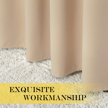 NICETOWN Extra Wide Patio Door Curtain - Energy Smart & Noise Reducing Grommet Thermal Insulated Wide Width Drapes, Sliding Door Curtain for Guestroom(Biscotti Beige, W100 x L84)