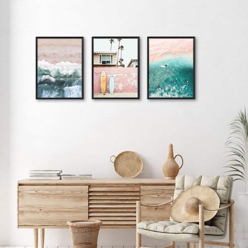 Americanflat 12x16 Picture Frame with Polished Front Cover - Set of 3 - Slide-In Photo Frame with Buildable Molding - Fusion Collection - Picture Frames for Wall Display - Black
