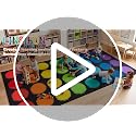 Large Classroom Rug 6.6x12.8 Ft Seats 32 Preschool & Kindergarten Carpet - Rainbow Circle Design