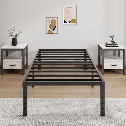 LUMUNANCE Metal Bed Frame Twin Size - 16 Inch Heavy-Duty Twin Platform Bed Frame No Box Spring Needed, Easy Assembly, Noise-Free, Sturdy Mattress Foundation, Underbed Storage Space