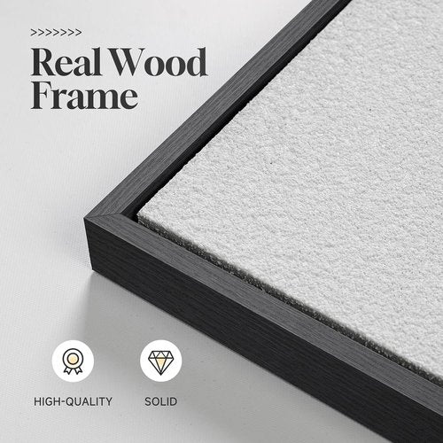 Framed 3D Textured Black And White Abstract Wall Art - 4 Piece Modern Paintings For Home Decor