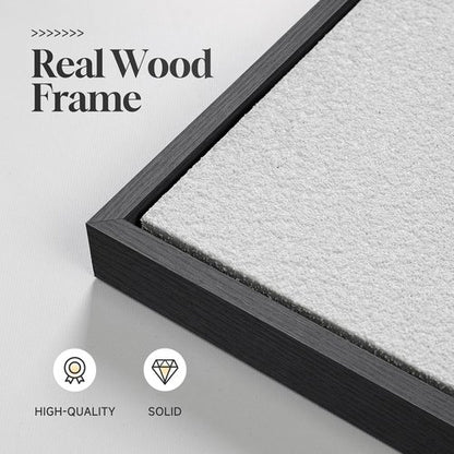 Framed 3D Textured Black And White Abstract Wall Art - 4 Piece Modern Paintings For Home Decor