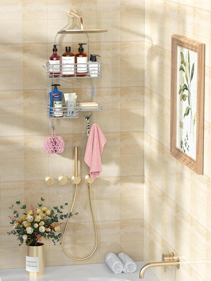 SMARTAKE Hanging Shower Head Caddy - Rustproof Stainless Steel Bathroom Organizer | Silver Finish