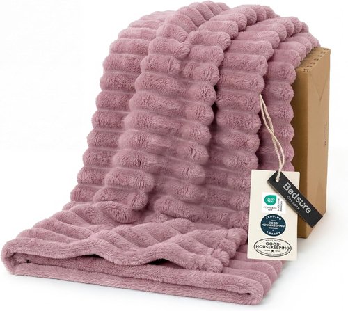 Bedsure GentleSoft Pink Fleece Blanket - Cozy Throw for Couch, Perfect Gift for Women | 60x80 Inches