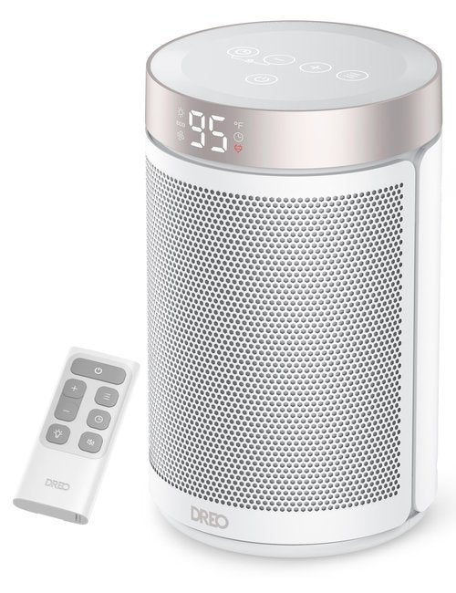 DREO Space Heater, Portable Electric Heaters for Indoor Use with Thermostat and Remote, 2024 Upgraded, Digital Display, 12H Timer, 5 Mode, 1500W PTC Ceramic Fast Safety Heat for Office Bedroom Home