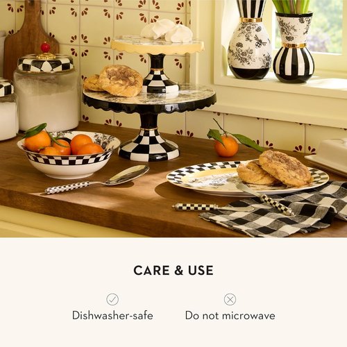 MACKENZIE-CHILDS Bistro Spreaders Set - Stainless Steel Butter & Charcuterie Utensils | Black & White Check
