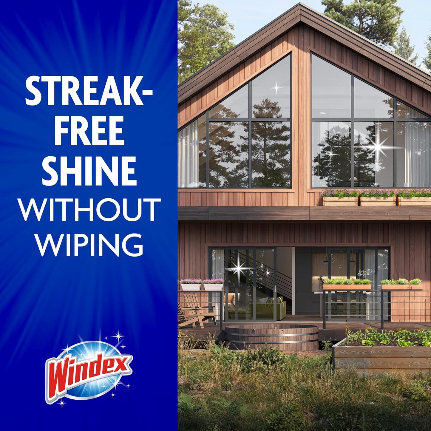 Windex Outdoor Window Cleaner - Ammonia-Free Concentrated Formula for Deep Clean | 32 Fl Oz (Pack of 2)