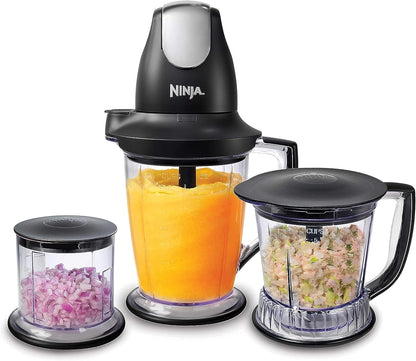 Ninja QB1004 Blender - 450W Food Processor with 48oz Pitcher & 16oz Chopper Bowl | Perfect for Smoothies & Meal Prep, Black