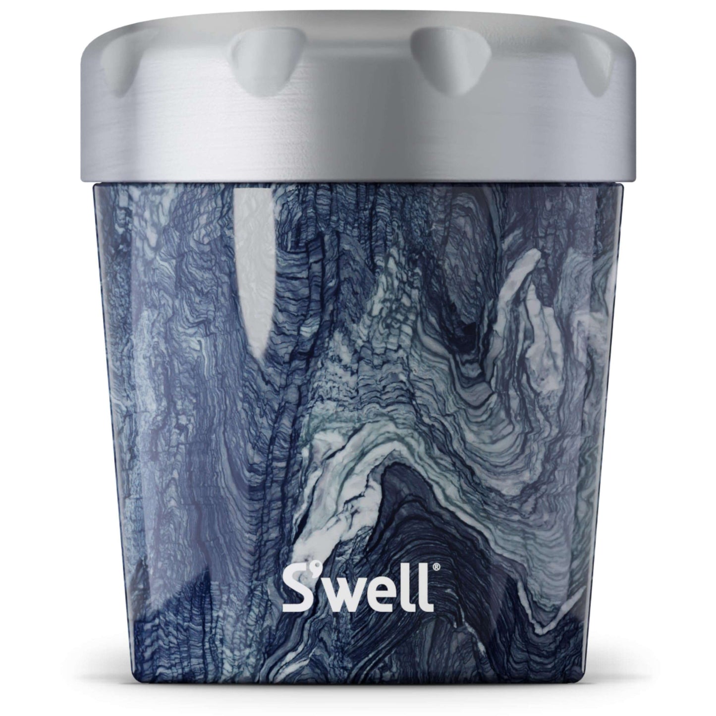 S'well Stainless Steel Ice Cream Chiller, 16oz, Azurite Marble, Triple Layered Vacuum Insulated Container Keeps Ice Cream Frozen For Up To Four Hours, BPA Free