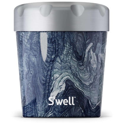 S'well Stainless Steel Ice Cream Chiller, 16oz, Azurite Marble, Triple Layered Vacuum Insulated Container Keeps Ice Cream Frozen For Up To Four Hours, BPA Free