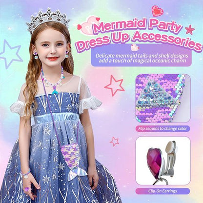 Cherry Tale Mermaid Toys Gifts for Girls 4-6 7 8 9 10 Years Old, Girls Birthday Gifts Set with Light Up Star Pillow Diary Plush DIY Water Bottle Kits, for Daughter Niece Christmas