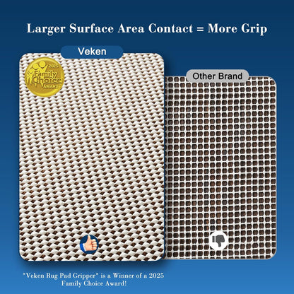 Veken Rug Pad Gripper - Non-Slip Thick Mat for Hardwood & Tile Floors | 2.5x14 Ft Anti-Skid Solution