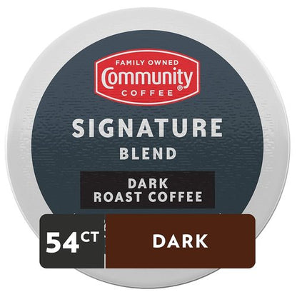 Community Coffee Signature Blend - Dark Roast Coffee Pods | 54 Count Compatible with Keurig 2.0