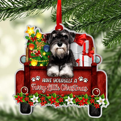 Schnauzer Car Ornament - Aluminum Christmas Tree Decoration for Schnauzer Lovers, Dog Mom/Dad - Variation: Schnauzer Car