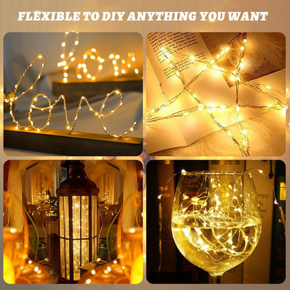 Skiennix 33ft 100 LED Fairy String Lights - Waterproof Warm White Twinkle Lights for Indoor/Outdoor Decor