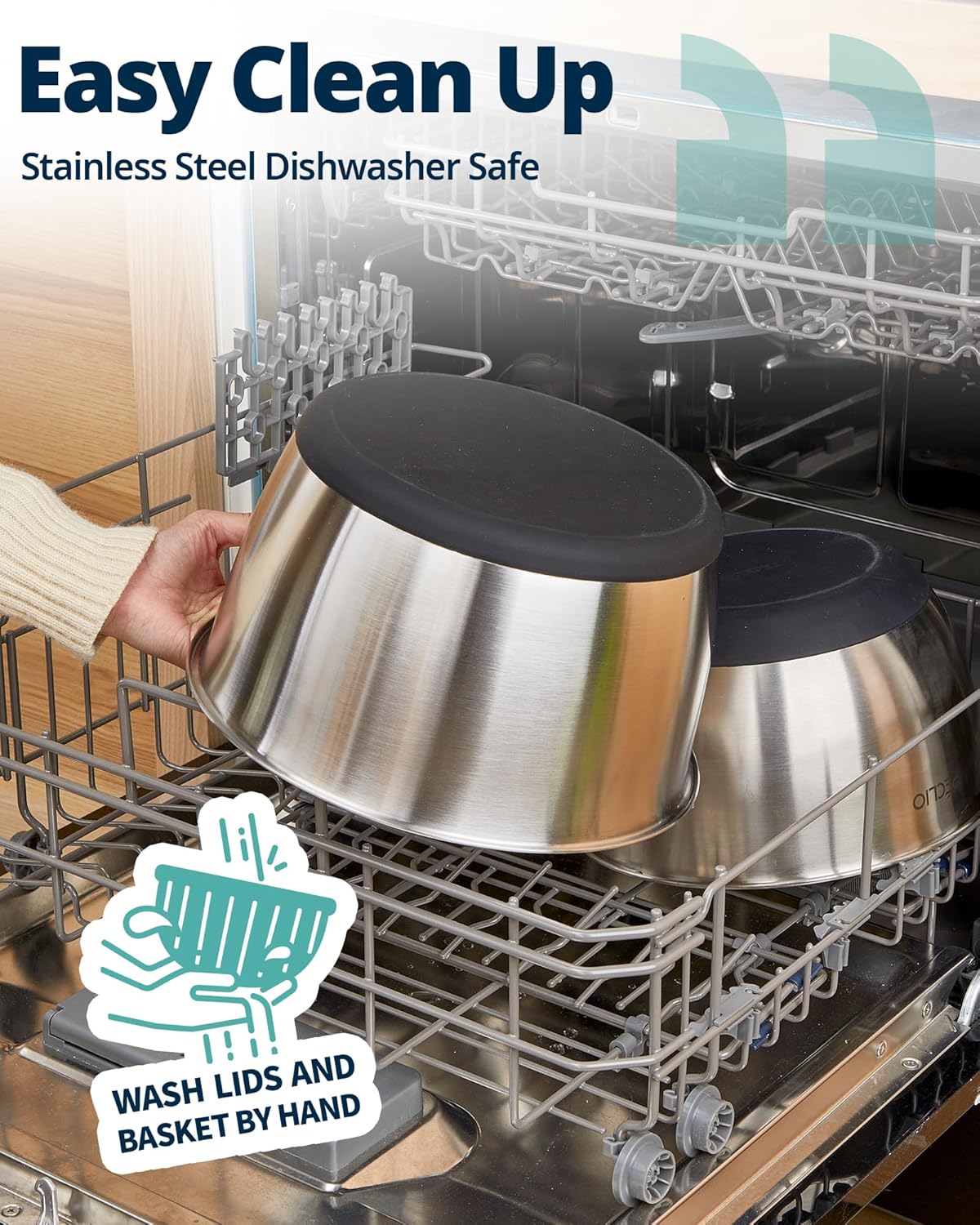 Stainless Steel Salad Spinner - 6.34Qt Large Lettuce Dryer | BPA-Free Vegetable & Fruit Washer