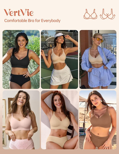 Vertvie Wireless Push-Up Bra - Seamless Full Coverage Comfort for Everyday Wear | Regular & Plus Sizes