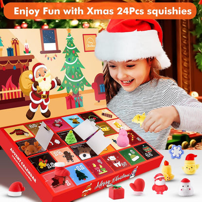 Christmas Squishies Advent Calendar 2025 | Cute Mochi Squishy Countdown with 24 Adorable Toys