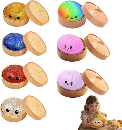 Glitter Dumpling Squishy Stress Balls - Colorful Fidget Toy for Stress Relief | 2-Pack