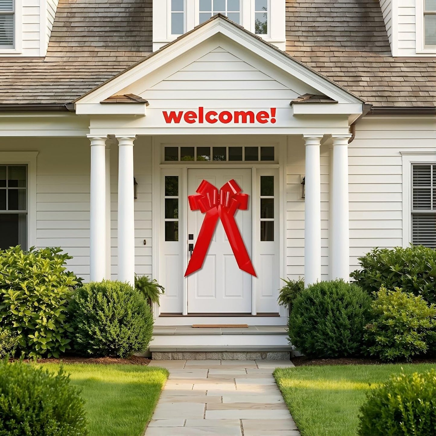 Skiennix 30 Inch Large Red Car Bow - Easy Assemble Gift Bow with Suction Cups & Adhesive Stickers for Weddings & Birthdays