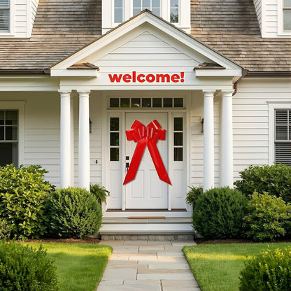 Skiennix 30 Inch Large Red Car Bow - Easy Assemble Gift Bow with Suction Cups & Adhesive Stickers for Weddings & Birthdays