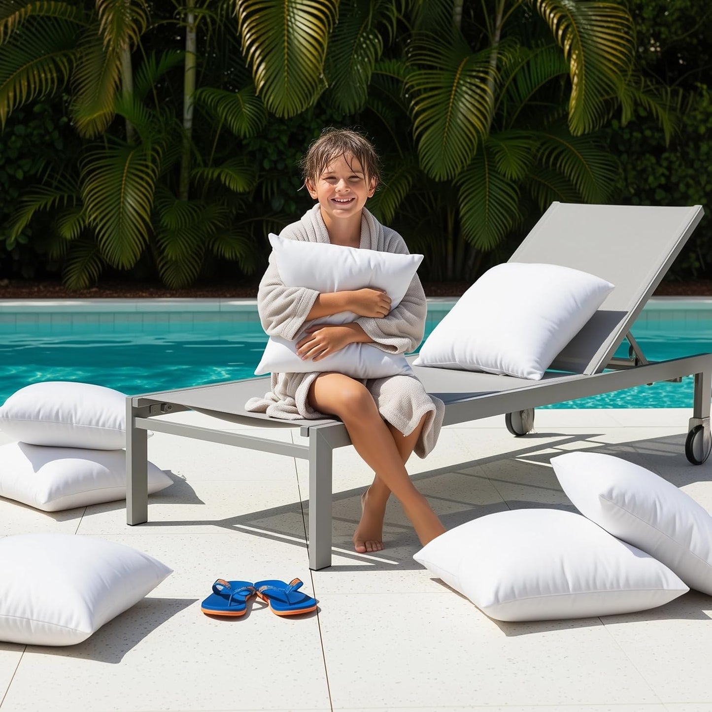 Utopia Bedding Outdoor Pillow Inserts - Water Resistant Garden Throw Pillows | 18 x 18 Inches (Pack of 2)